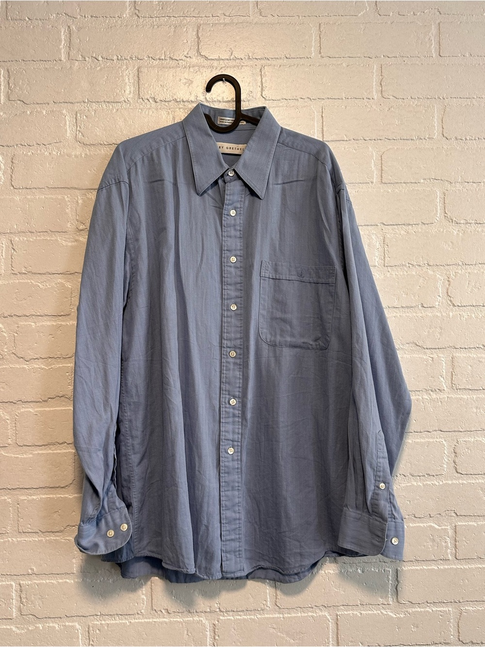 Henry Grethel blue button up shirt